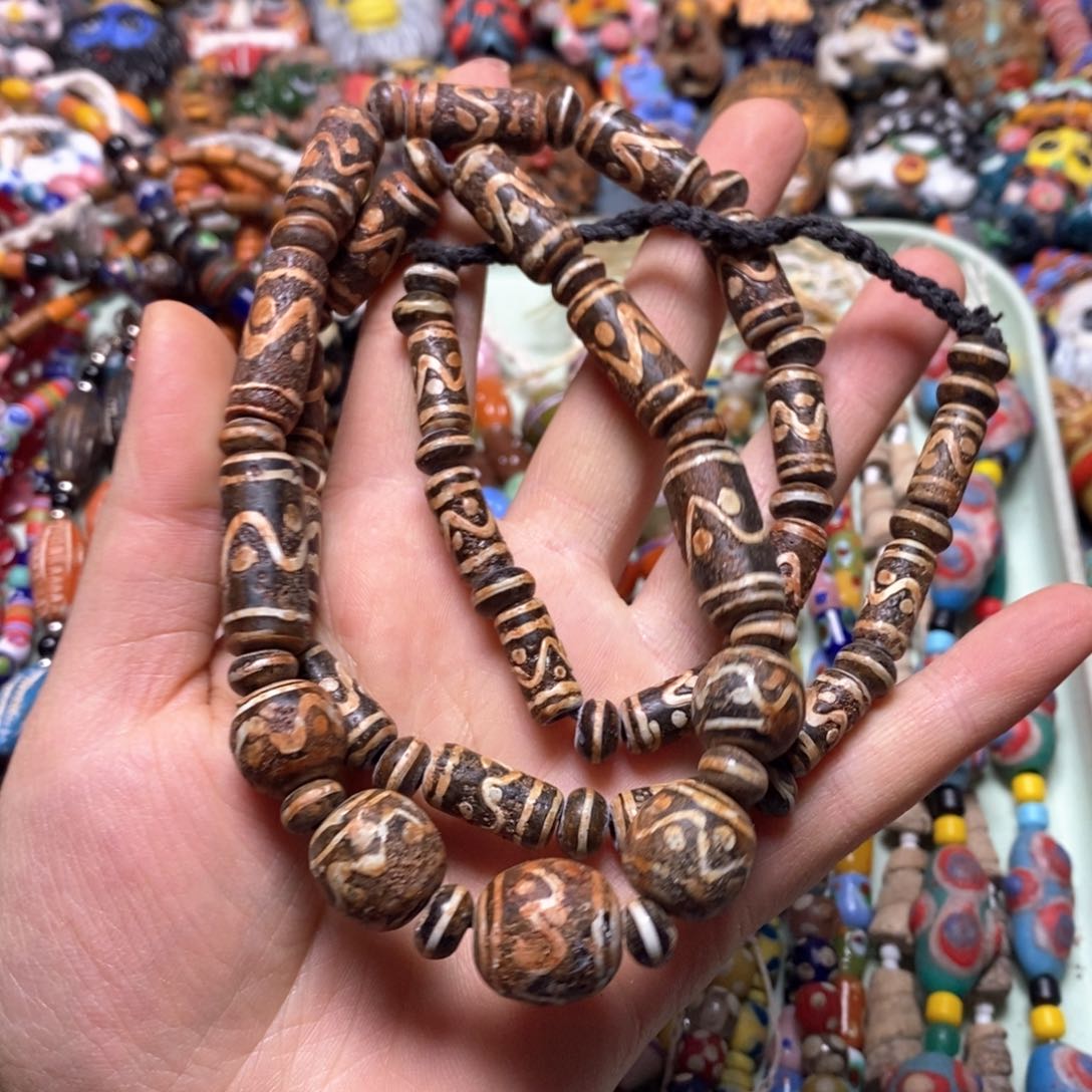 琉璃颈饰印度尼西亚老链子