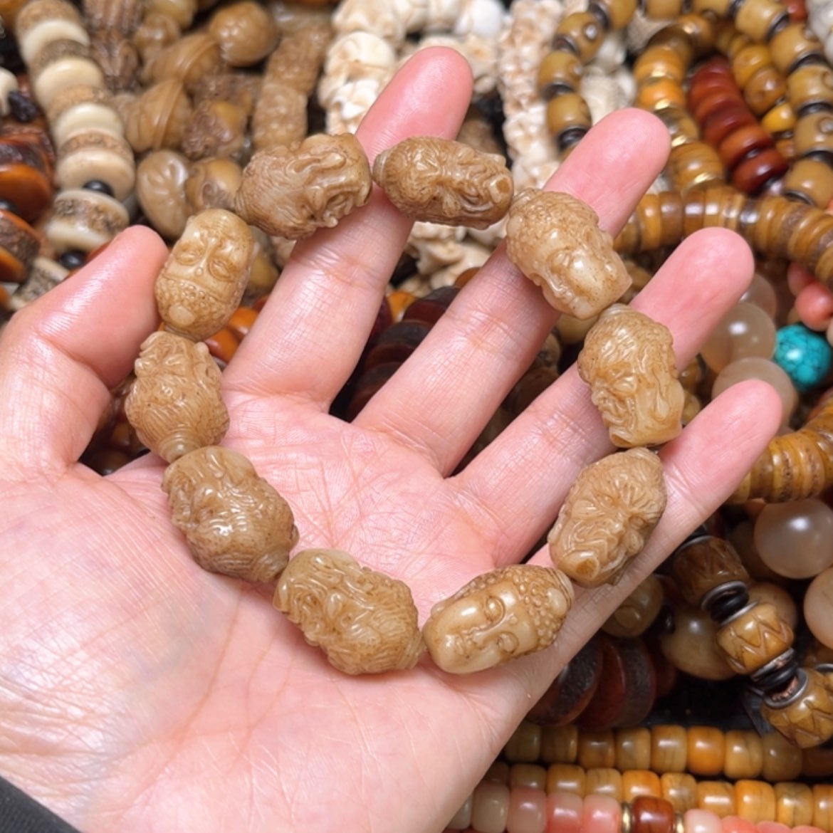 【闪购商品】牛骨手串/手链?***?牛骨原色一念之间24×14×10颗