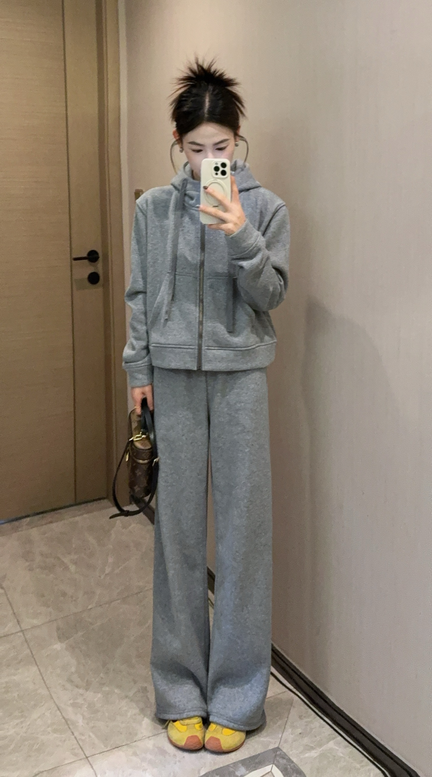 纯棉套装（加绒）加厚显瘦宽松秋冬慵懒风套装D-1510
