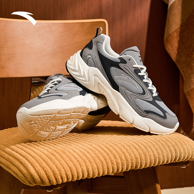 双11狂欢安踏厚底舒适休闲鞋男鞋革面冬季流光风情侣百搭运动鞋
