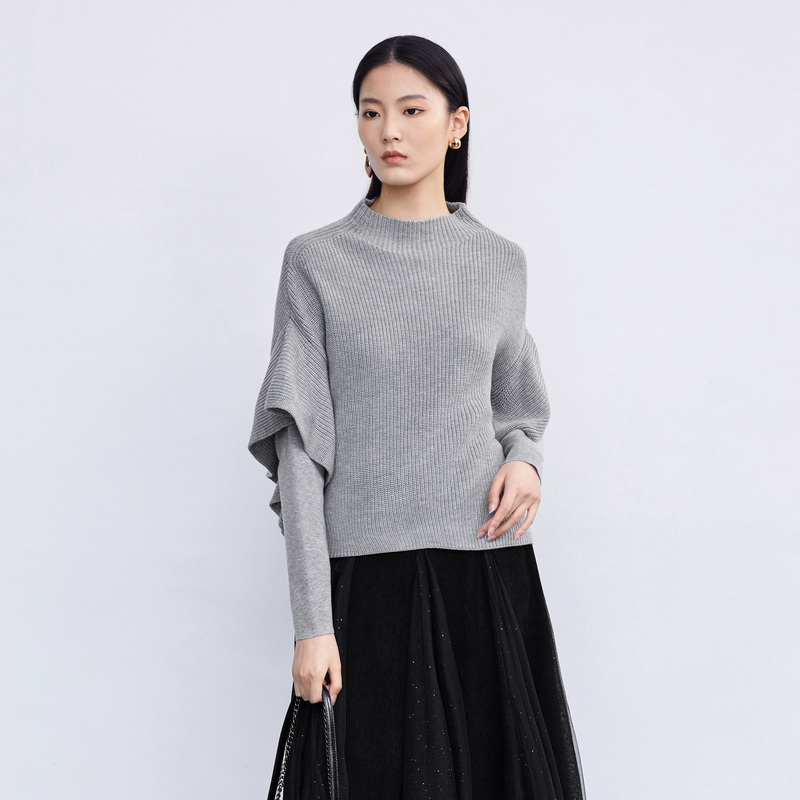 S·DEER圣迪奥秋冬新款时尚毛衫女士套头圆领针织衫毛衣S223Z35B4