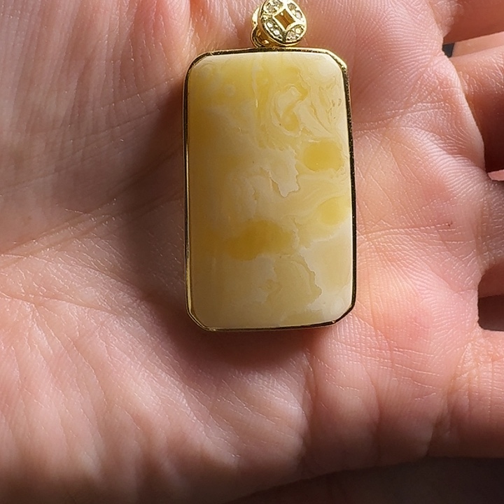 蜜蜡银S925镶嵌吊坠(不含链)吊坠