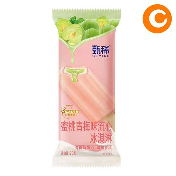 甄稀蜜桃青梅味冰淇淋70g/个雪糕同城送