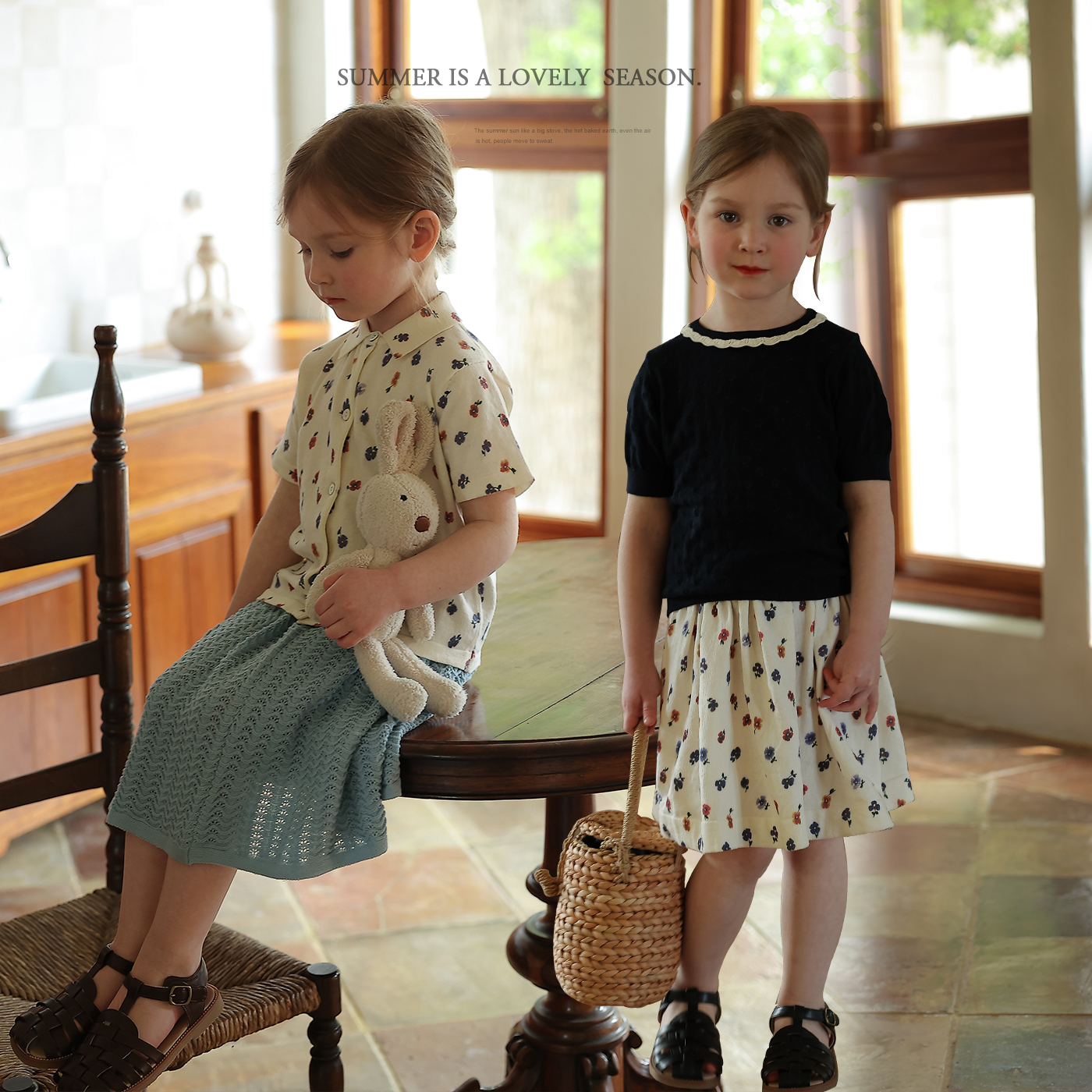 女童纯棉针织数码印花连衣裙娃娃衫半裙套装宝宝夏季polo衫公主裙