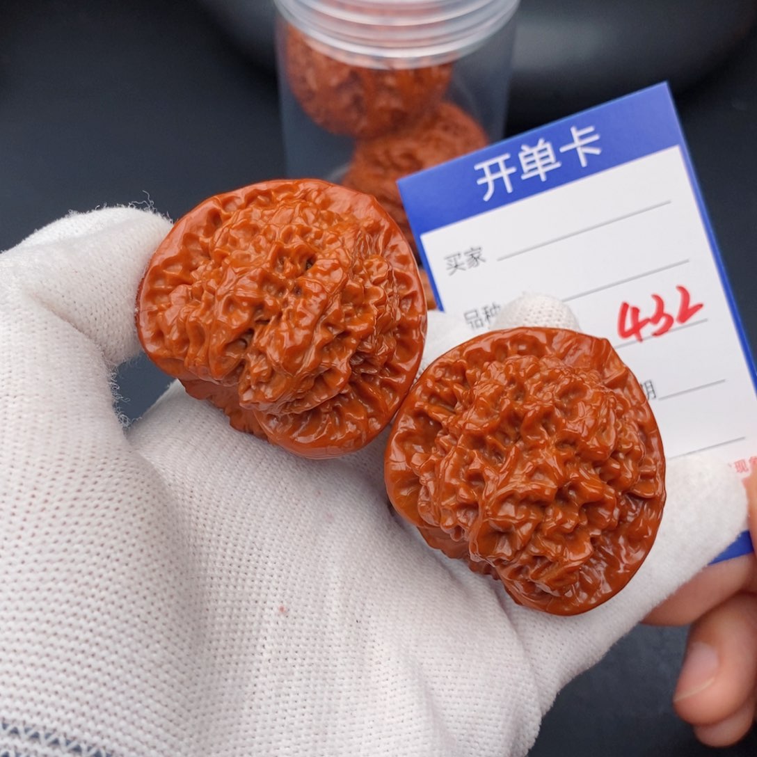 文玩核桃把件45官帽432