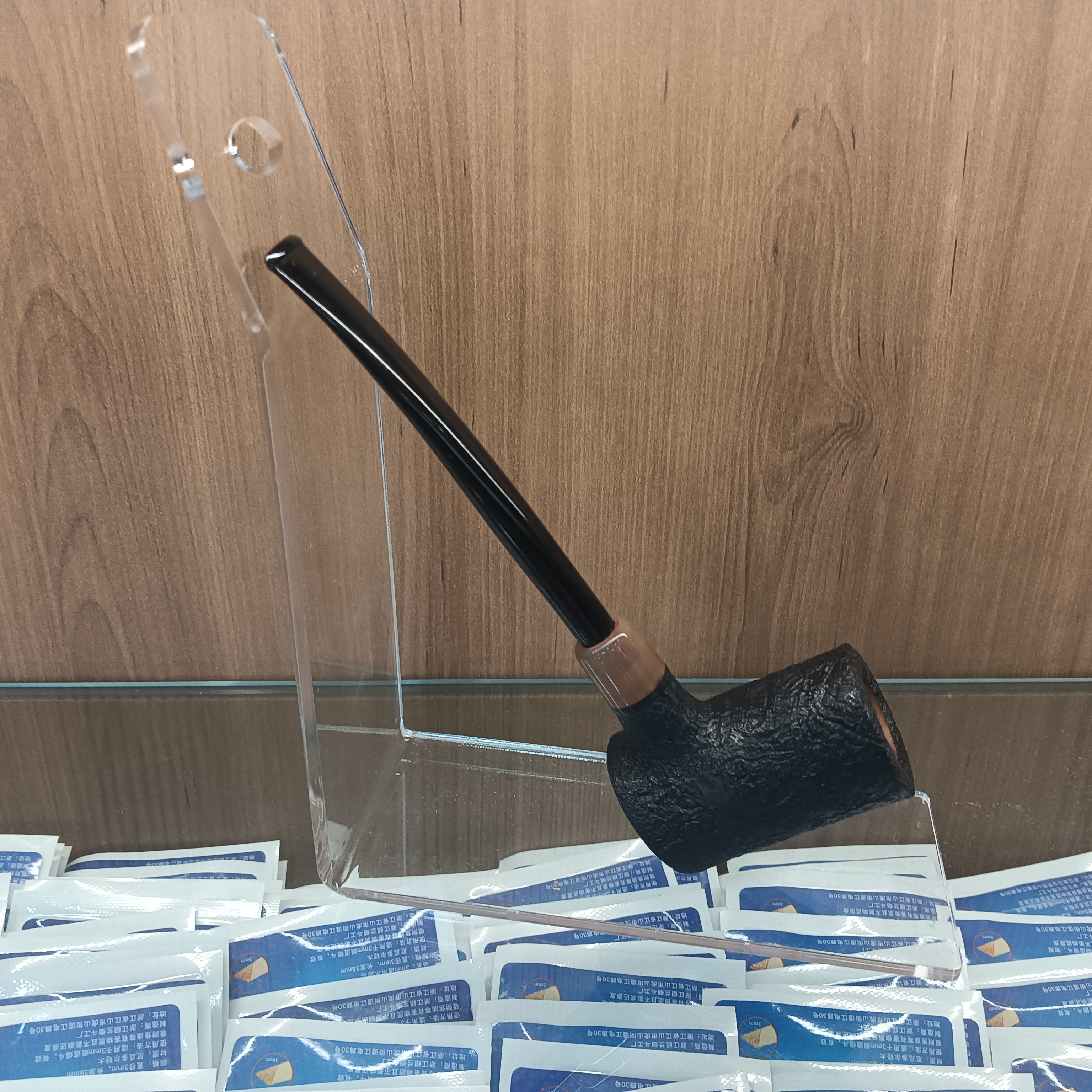 直柄礼服锤子斗军插款3mm烟道硫化橡胶斗嘴石楠木烟斗