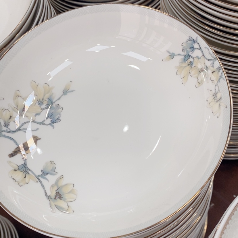 【闪购商品】钛合金玉兰花8寸深盘6个