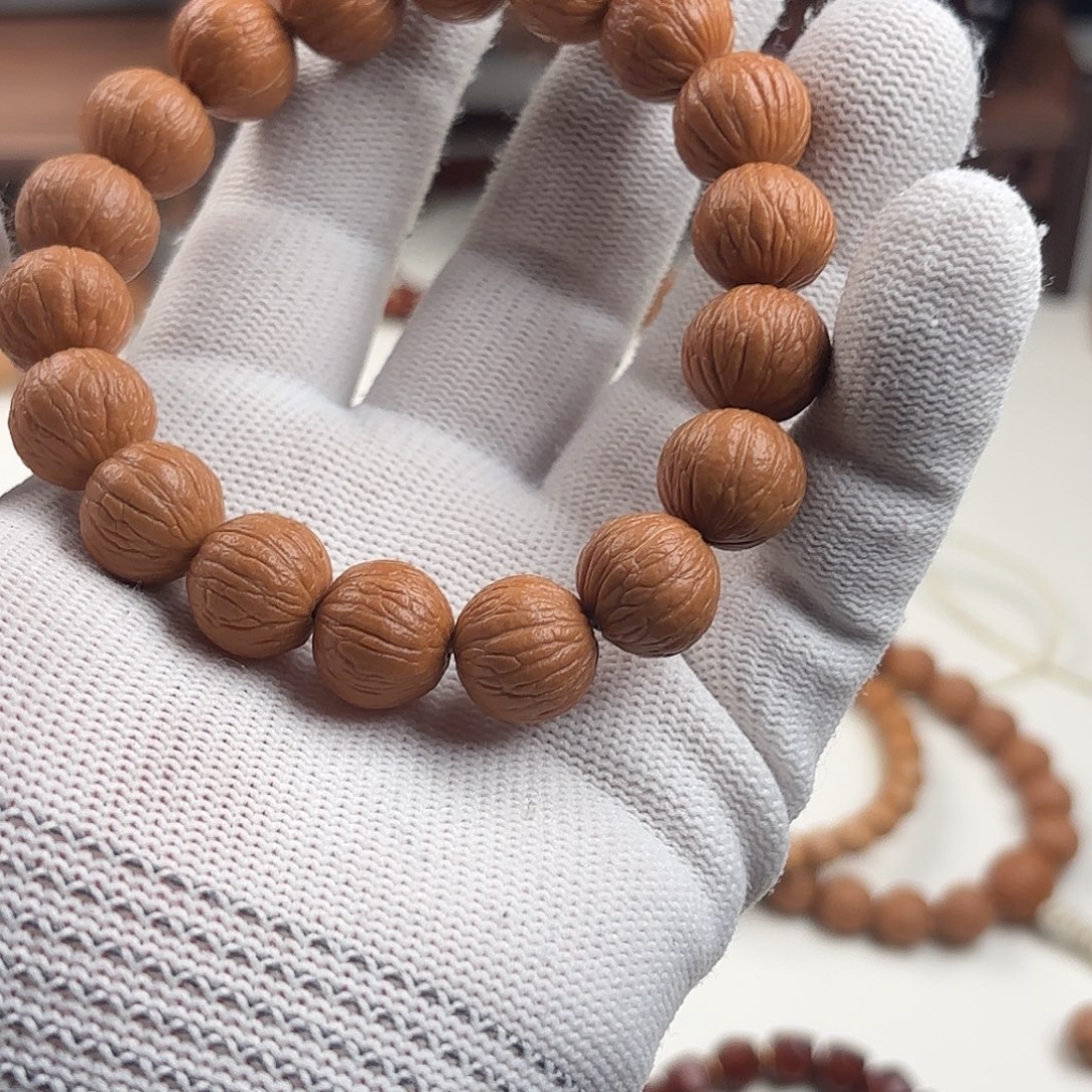 还***车猴头核桃手串凤羽15