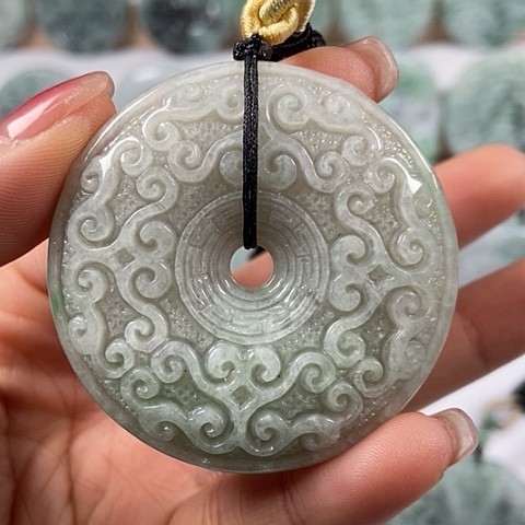 翡翠颈饰未镶嵌仿古扣两面工福利