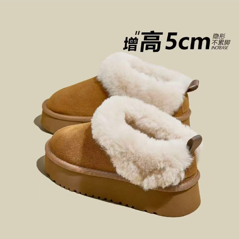 【品牌补贴】雪地靴女2025新款冬季加绒加厚百搭一脚蹬低帮保暖棉鞋