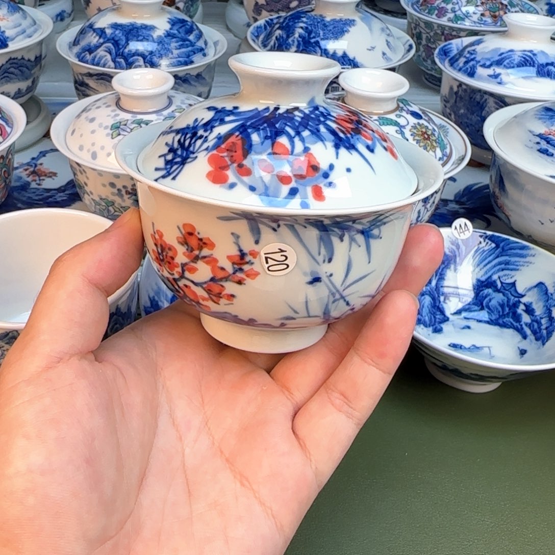 彦祖纯手工手绘茶具120