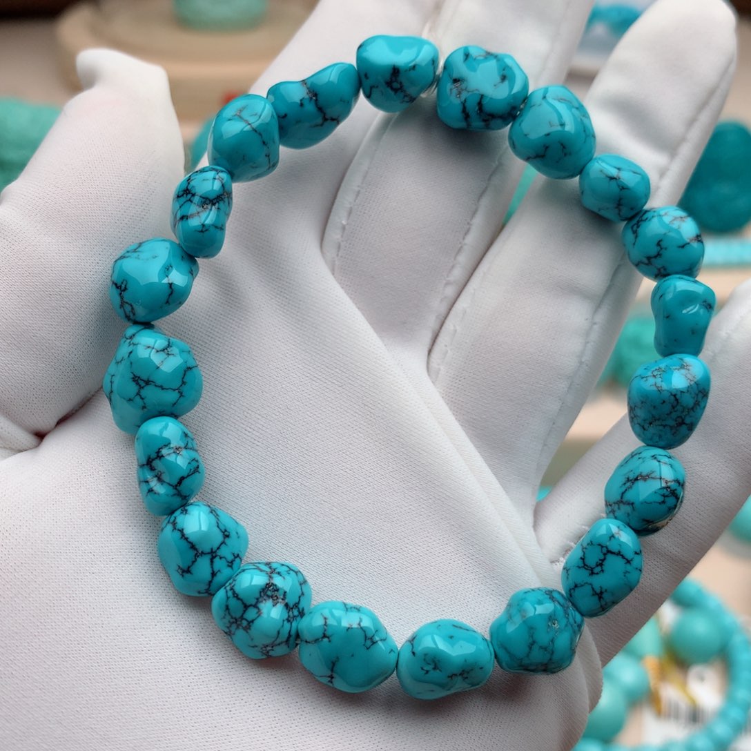 绿松石珠宝奇石未镶嵌8.5mm