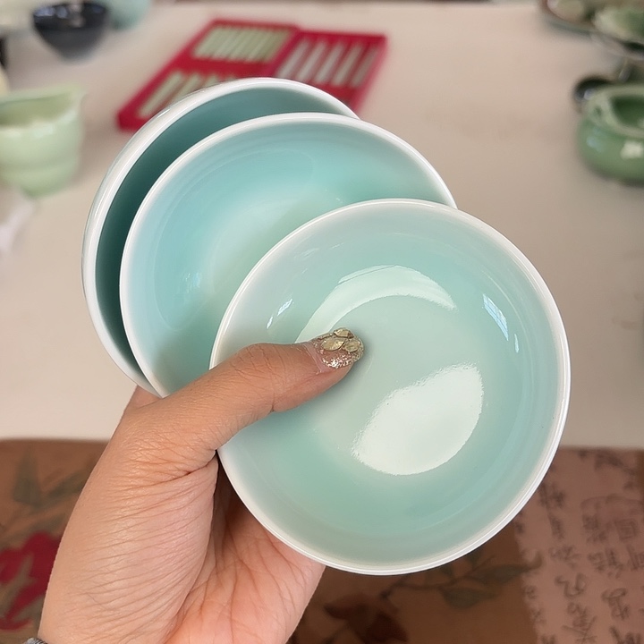 龙泉云间青瓷小米茶器