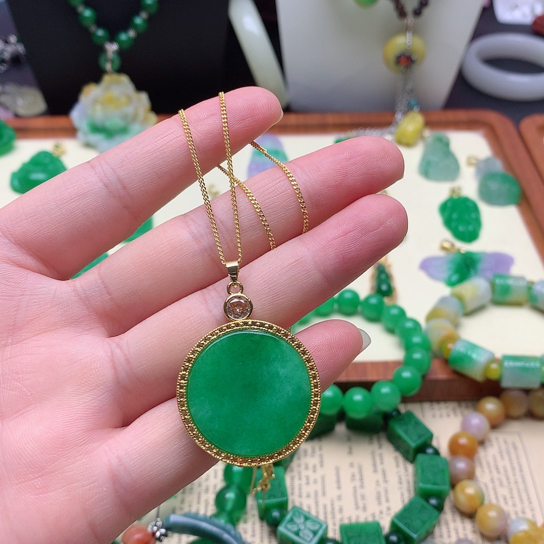 翡翠银S925镶嵌颈饰