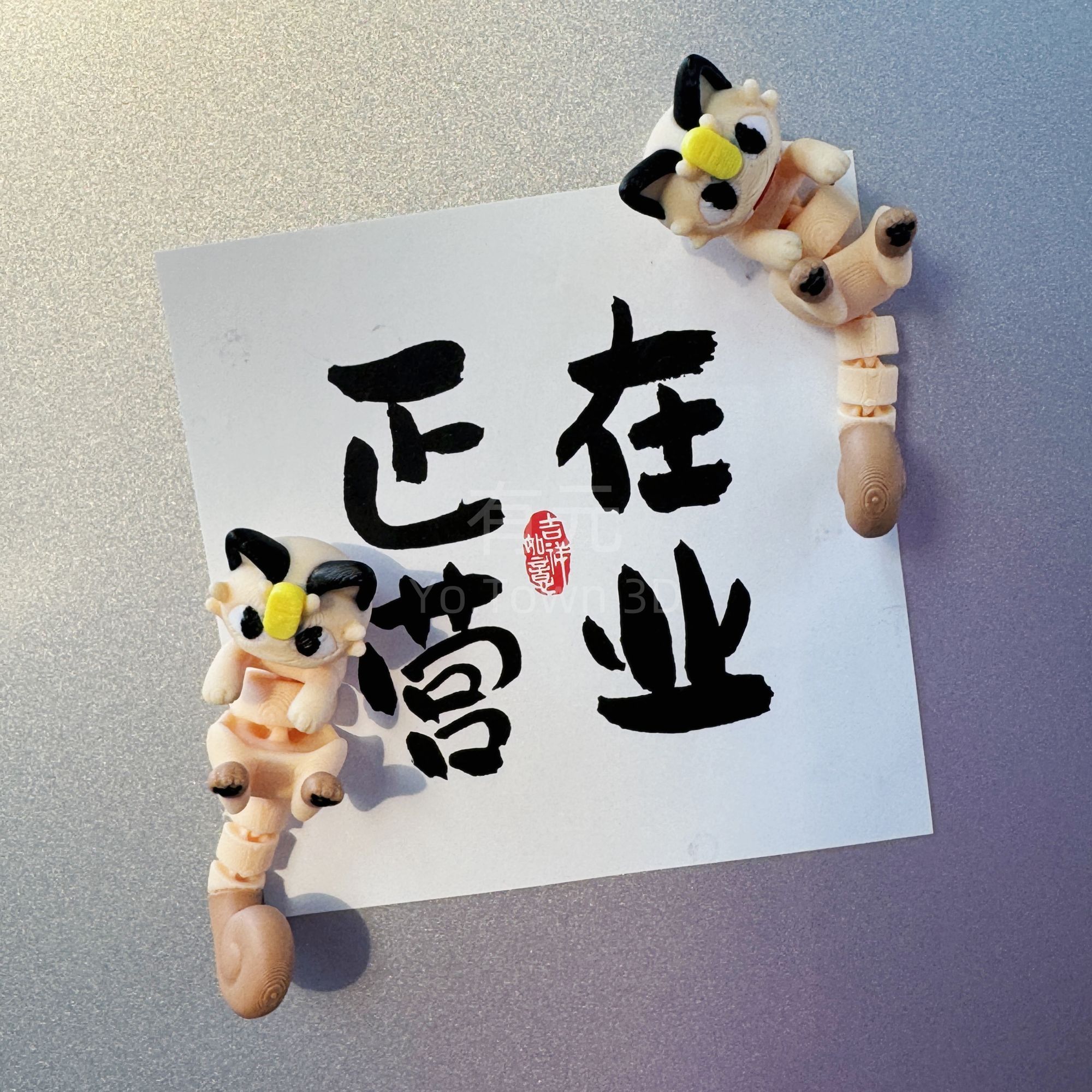 3d打印个性创意可爱宝可梦喵喵卡通磁吸冰箱贴装饰