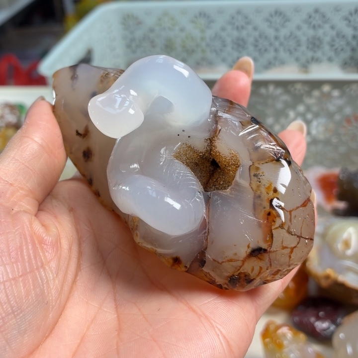 玛瑙/玉髓未镶嵌吊坠(不含链)