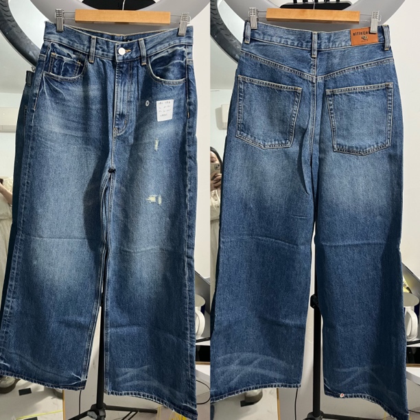 101702 伊～秋冬款土耳～齐面料显瘦直筒阔腿牛仔裤