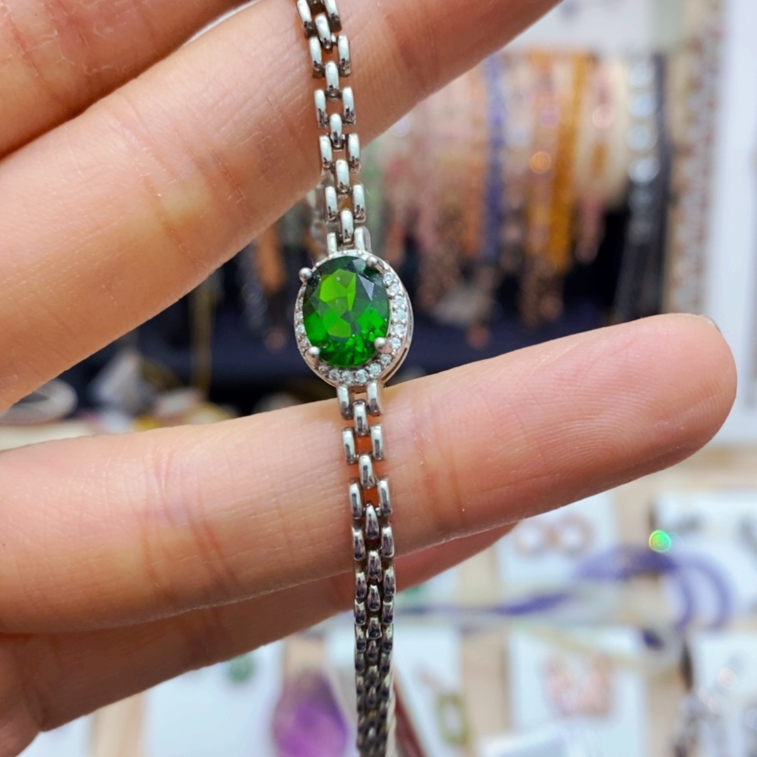 透辉石手链银S925镶嵌