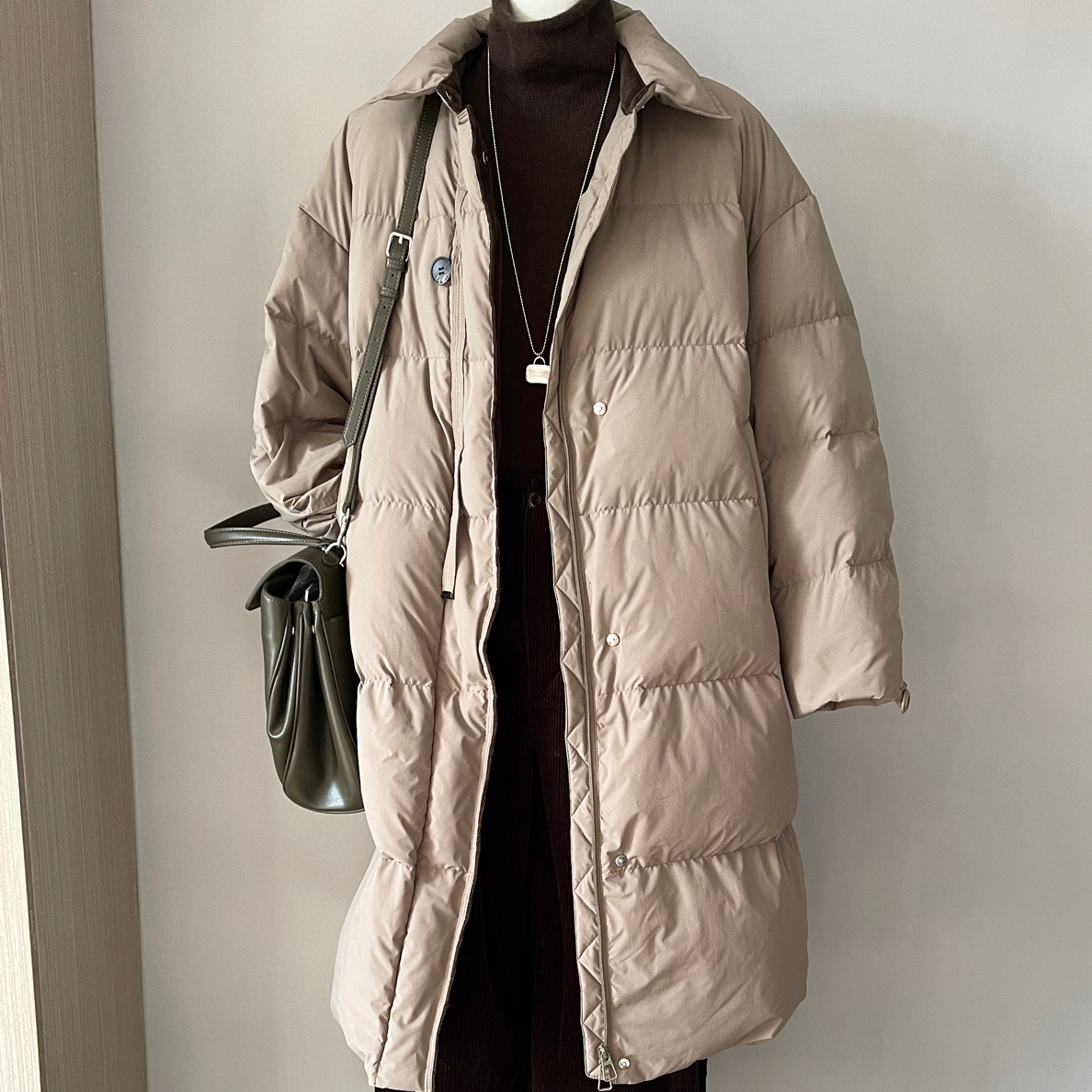 定制款韩版网红大爆款中长款羽绒服