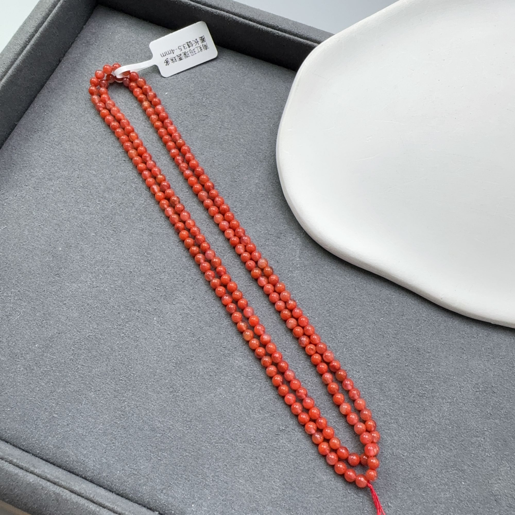 南红玛瑙圆珠多圈长链3.5-4mm