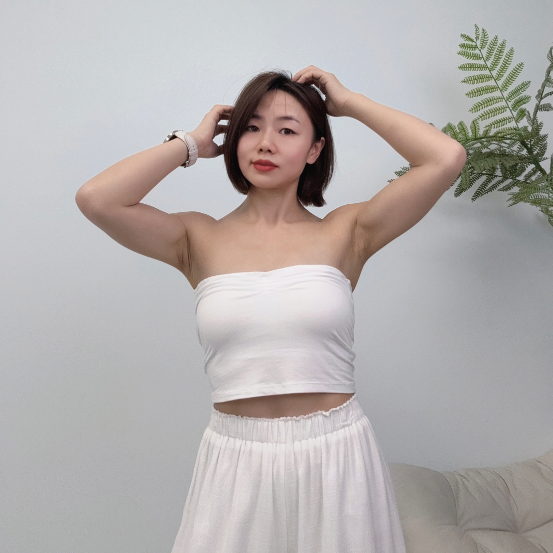 设计师款纯欲风花苞褶皱瑜伽抹胸超软内观流瑜伽内衣防滑含胸垫