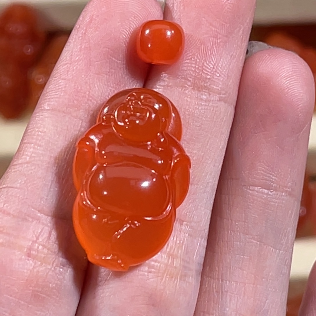 用***0南红玛瑙未镶嵌弥勒16.4x10.6x24.5mm