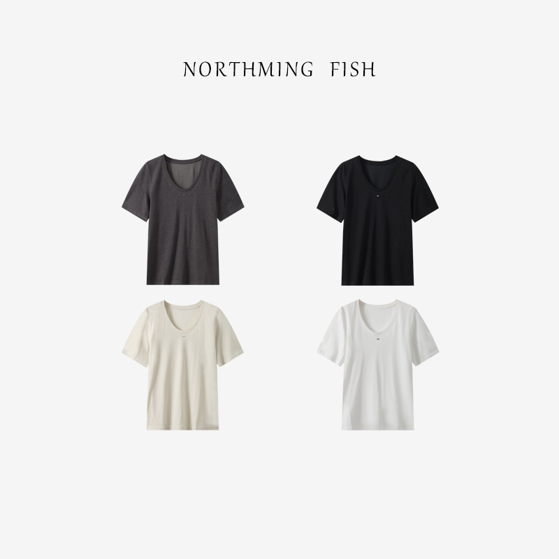 NorthMing fish「」经典不过时 轻盈呼吸感0压亚麻U领短袖