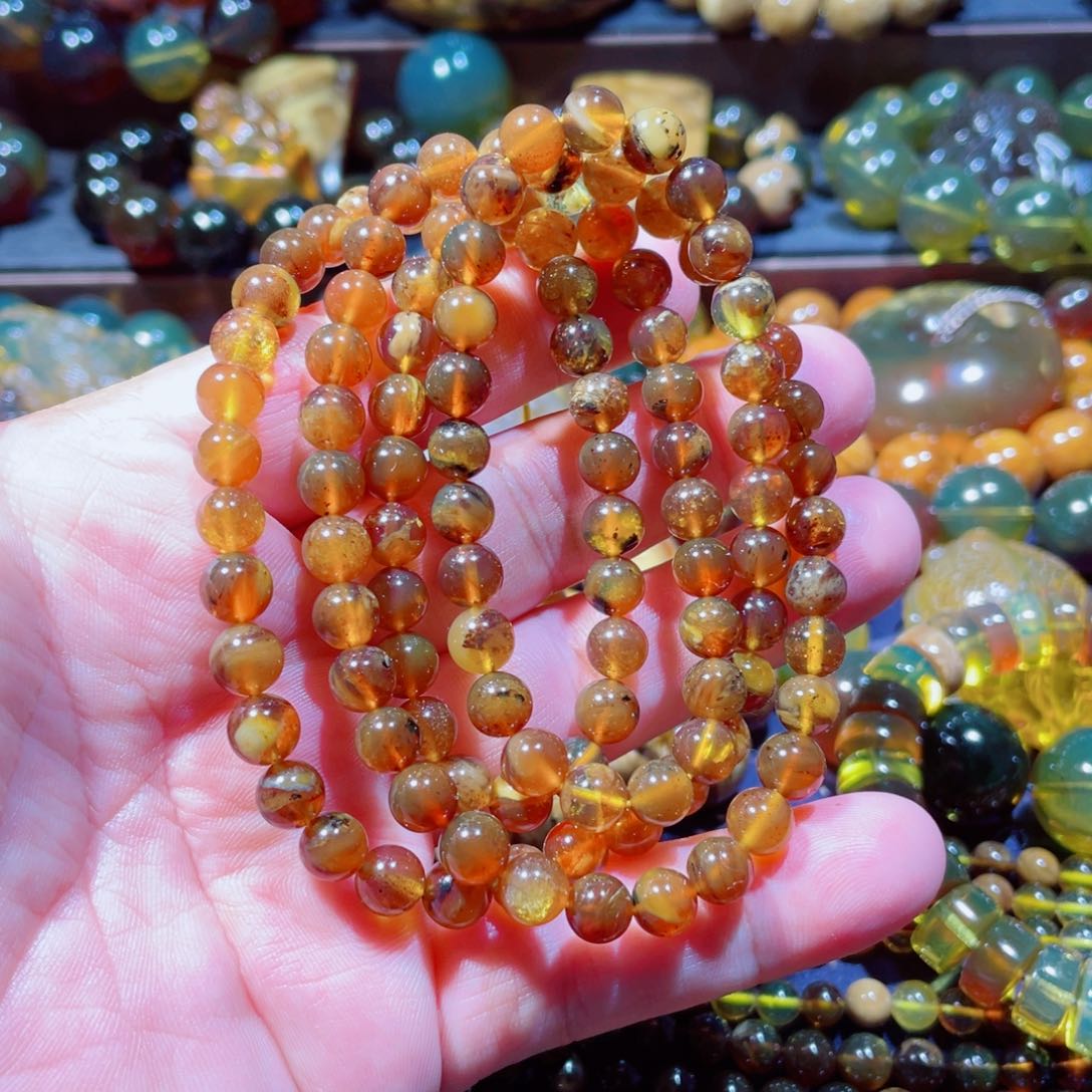 未镶嵌琥珀手链天然