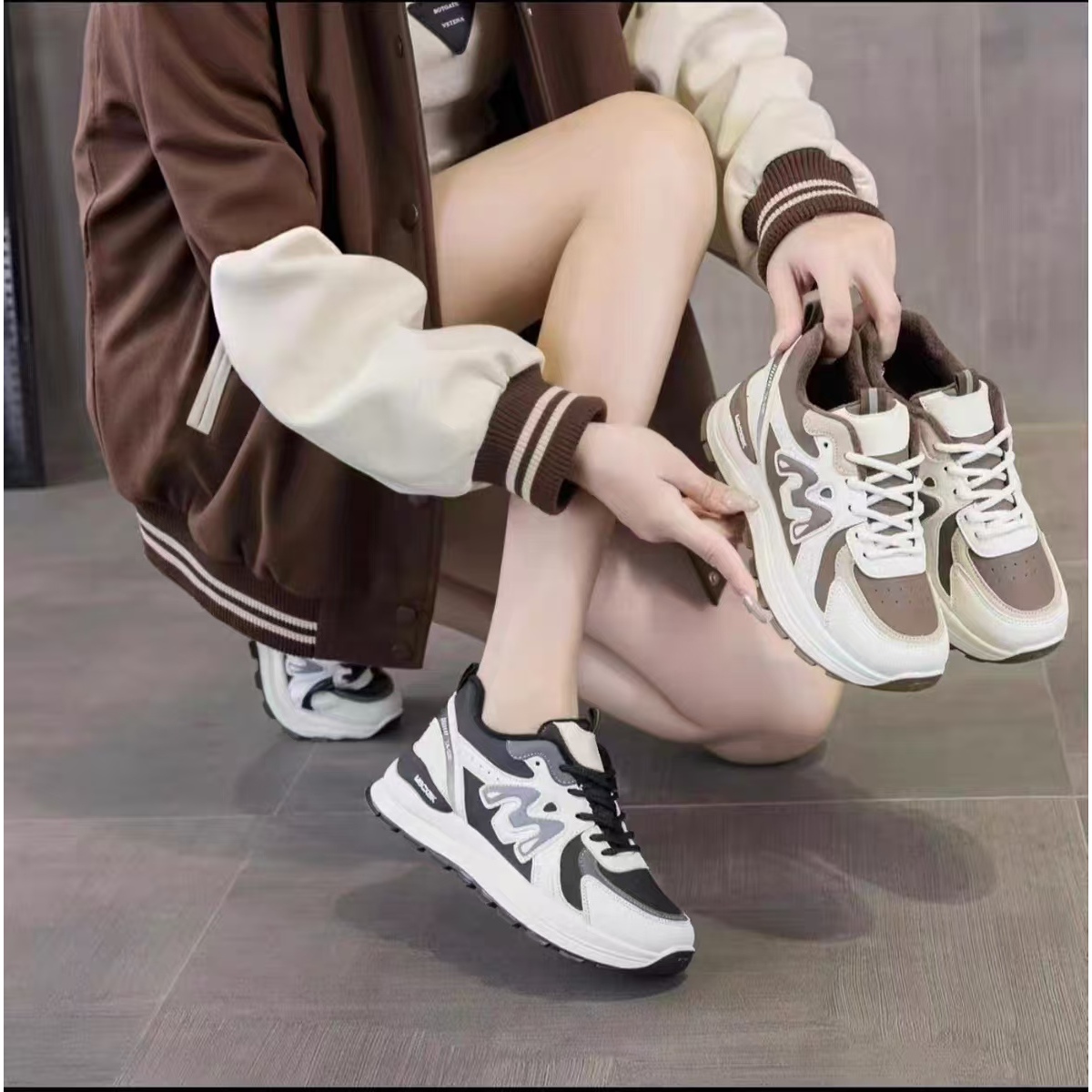 2025秋冬中口轻便时尚休闲鞋厚底运动鞋阿甘鞋