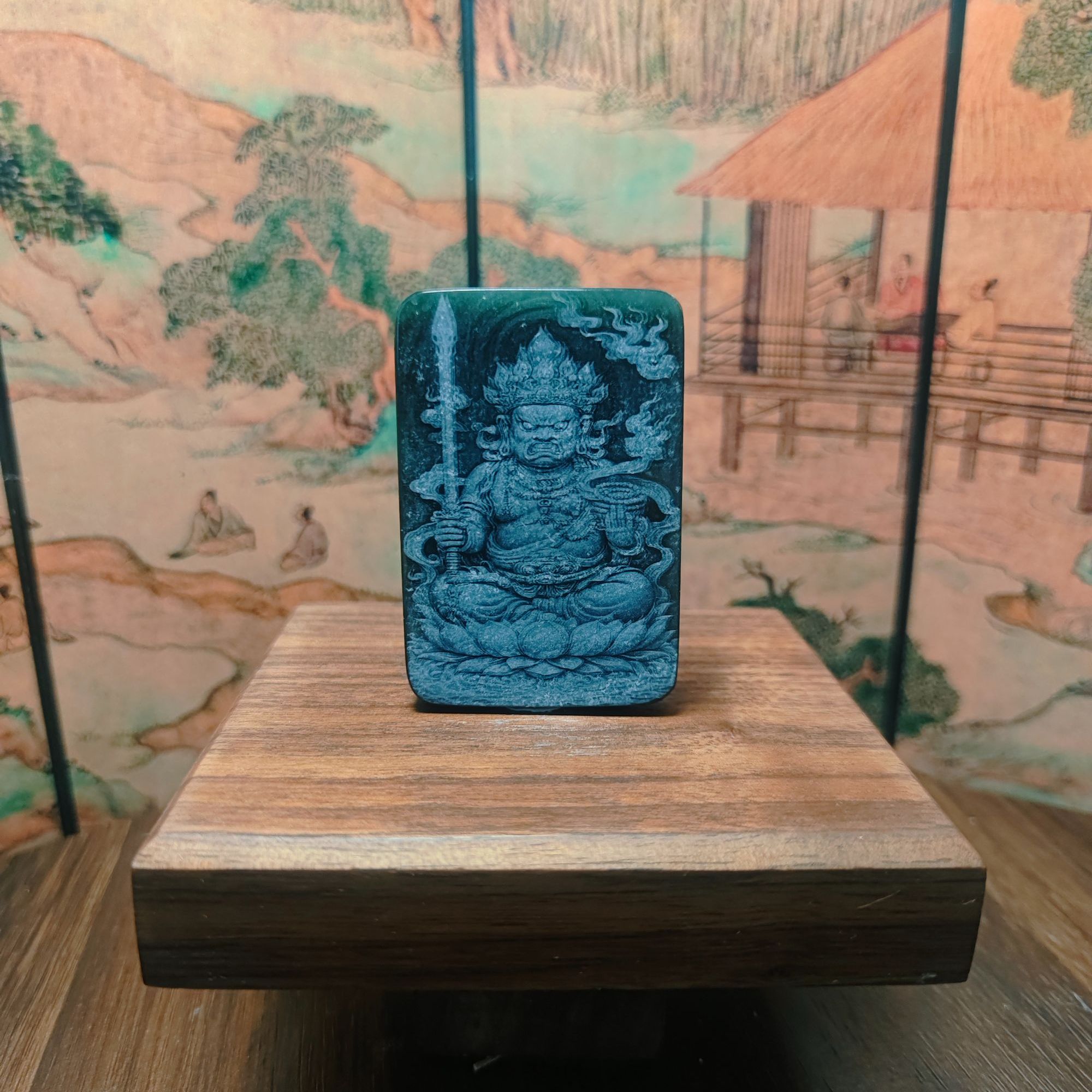 A和田玉虚空藏吊坠（牛虎）0562