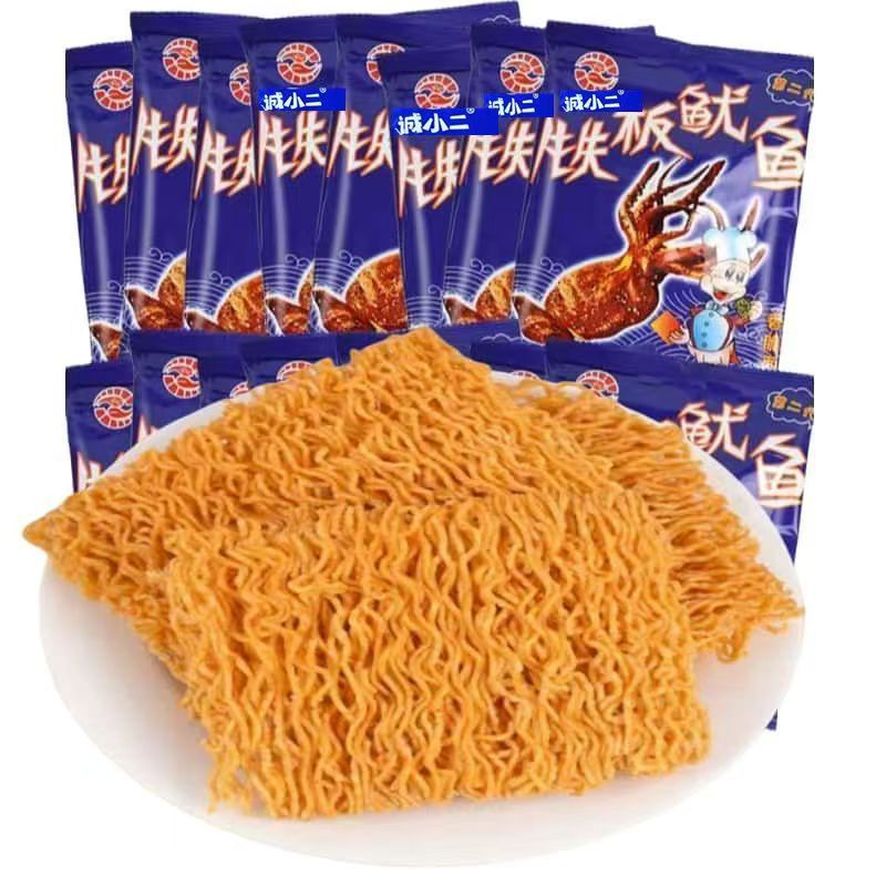 铁板鱿鱼干脆面袋装*50袋方便食品