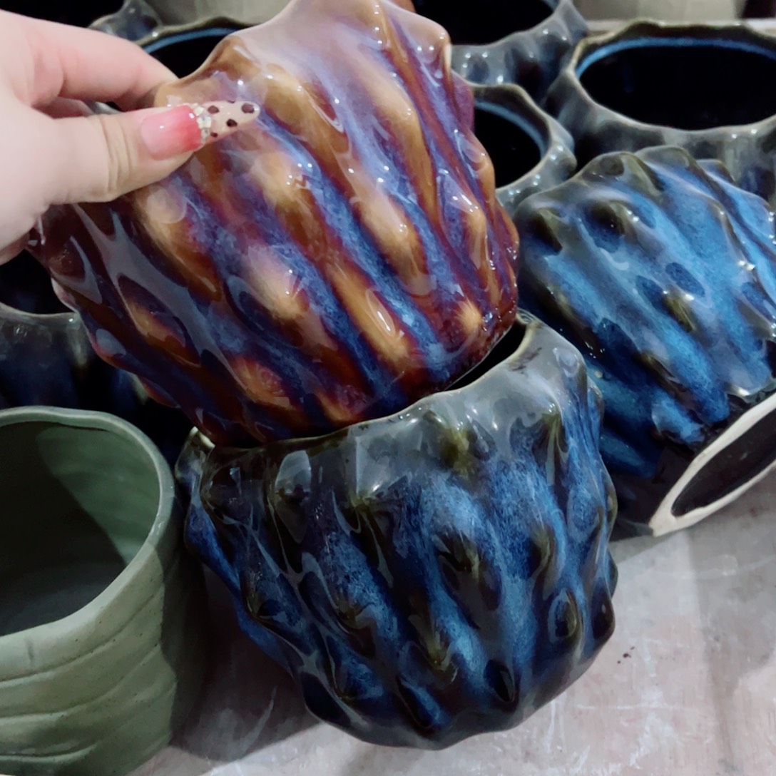 有孔，陶瓷花盆满10米包邮发货