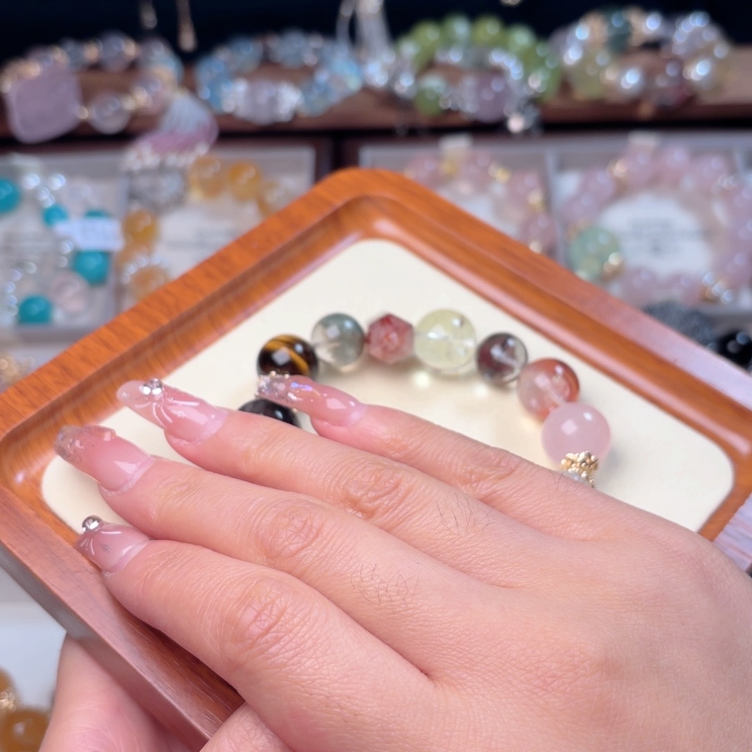 水晶手链合金我***玩手串