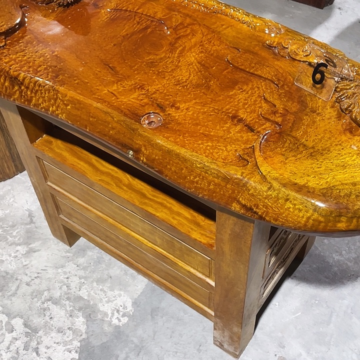 摩***强金丝楠龙雕茶盘金丝楠