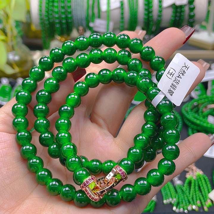 翡翠颈饰未镶嵌圆珠项链8