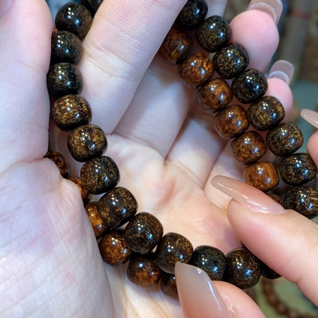 贡木手串/手链两条绿龙火焰龙280