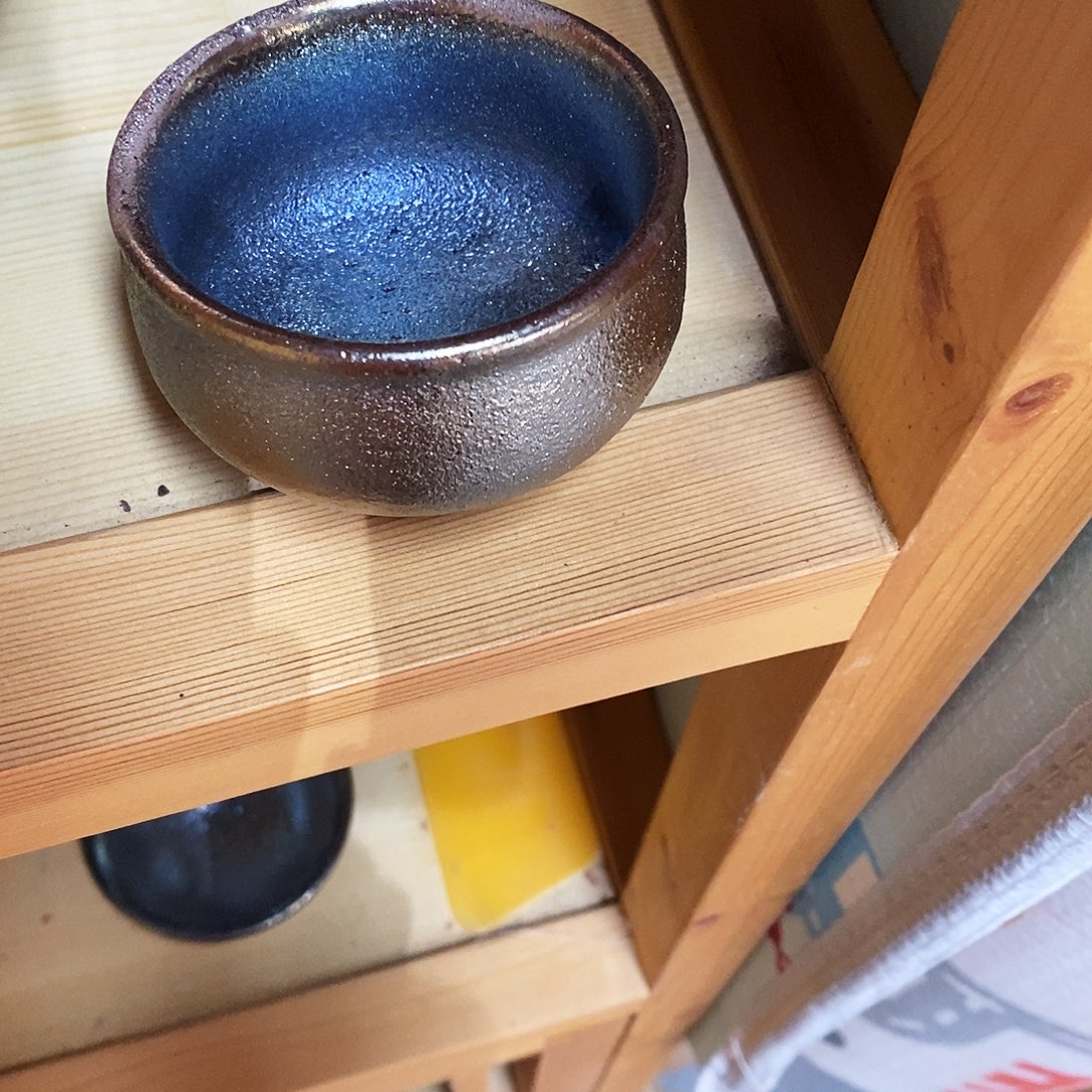 蓝***天云南建水柴烧主人杯
