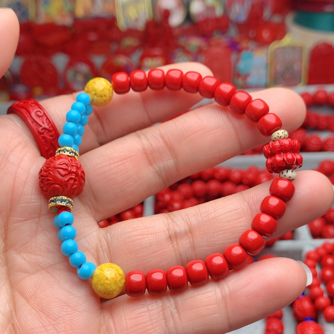 天然辰砂工艺品朱砂手串