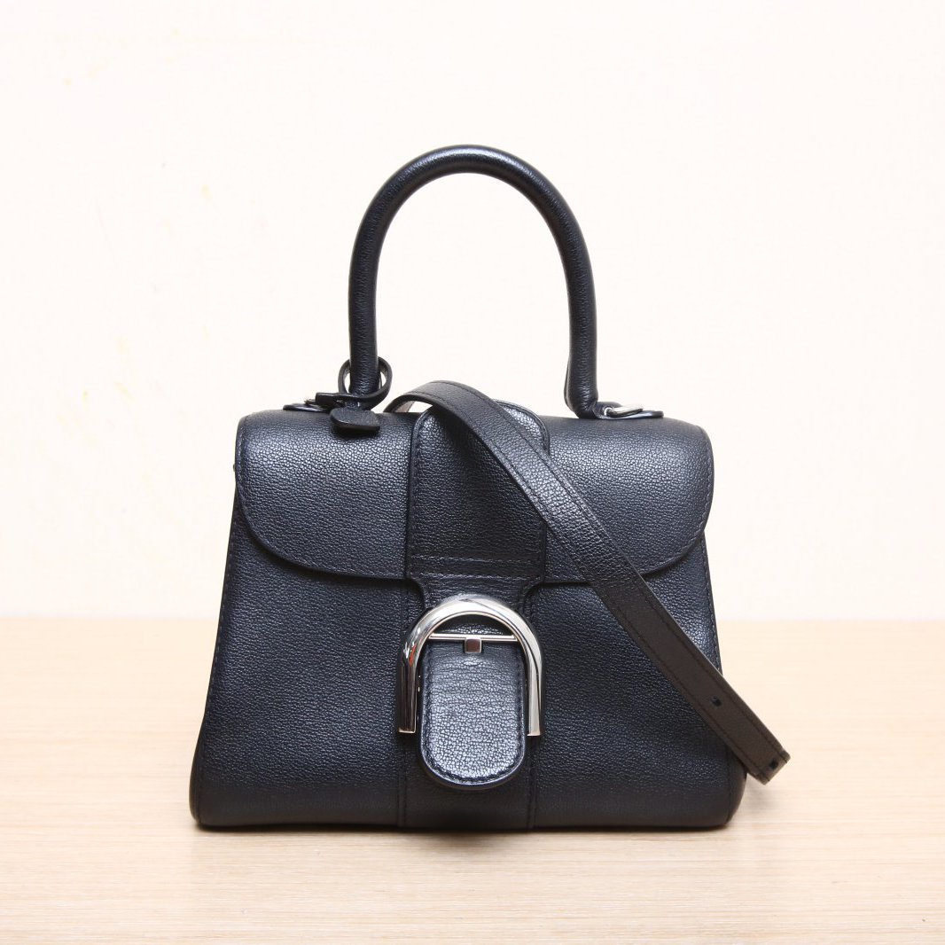 95新 Delvaux/德尔沃 【小花Han】迷你 Brillant 20 黑色 银扣 包