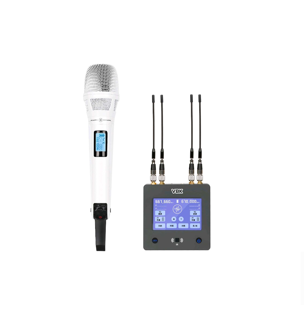 VBK维贝卡四天线网红无线真分集手持话筒麦克风降噪拖一专业V9000