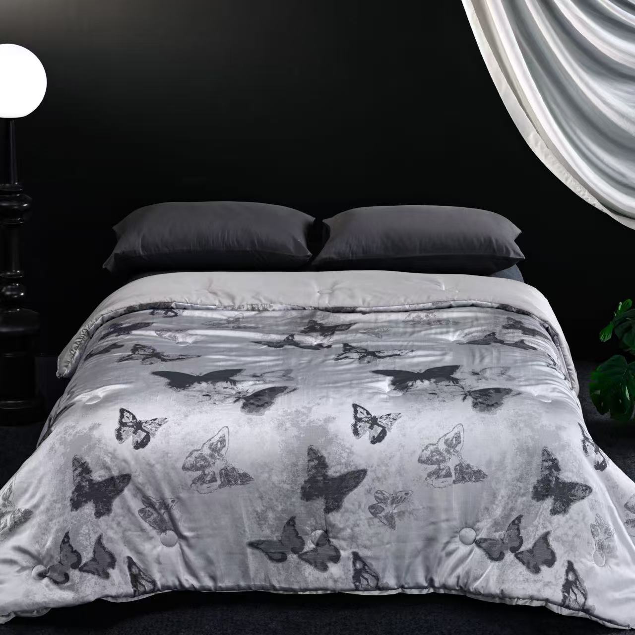 【银灰蝶影】2*2.3m云锦棉蚕丝亲肤秋冬被