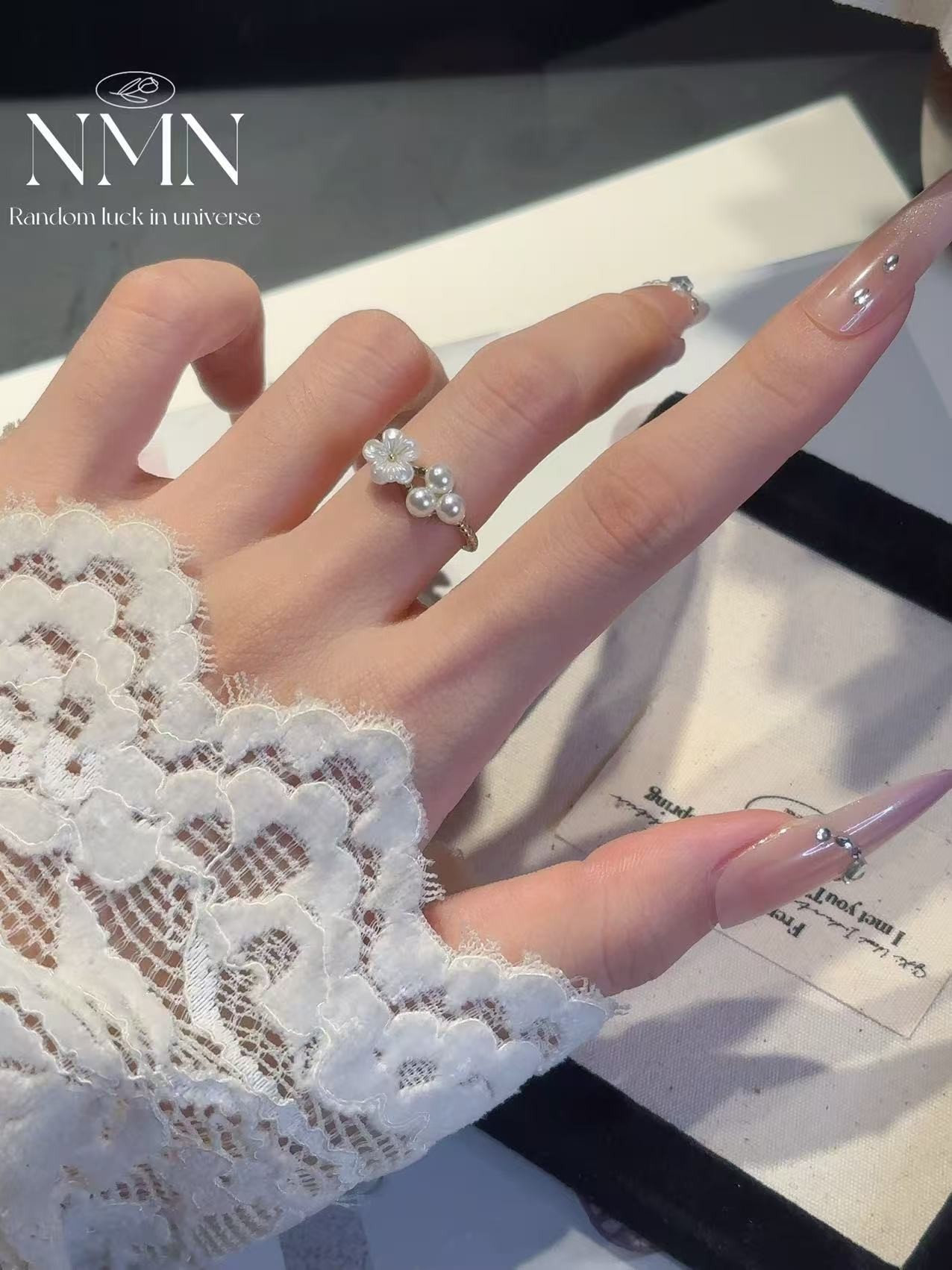 铜合金戒指 【NMN高定】日韩指环活口饰品超仙气质珍珠甜美风JZA018