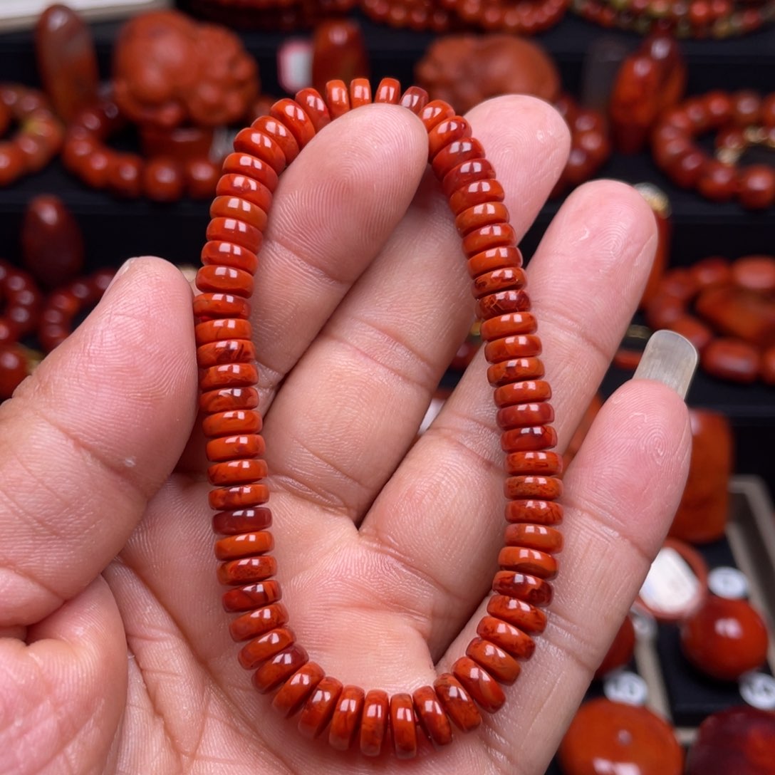 南红玛瑙珠宝奇石未镶嵌单圈7