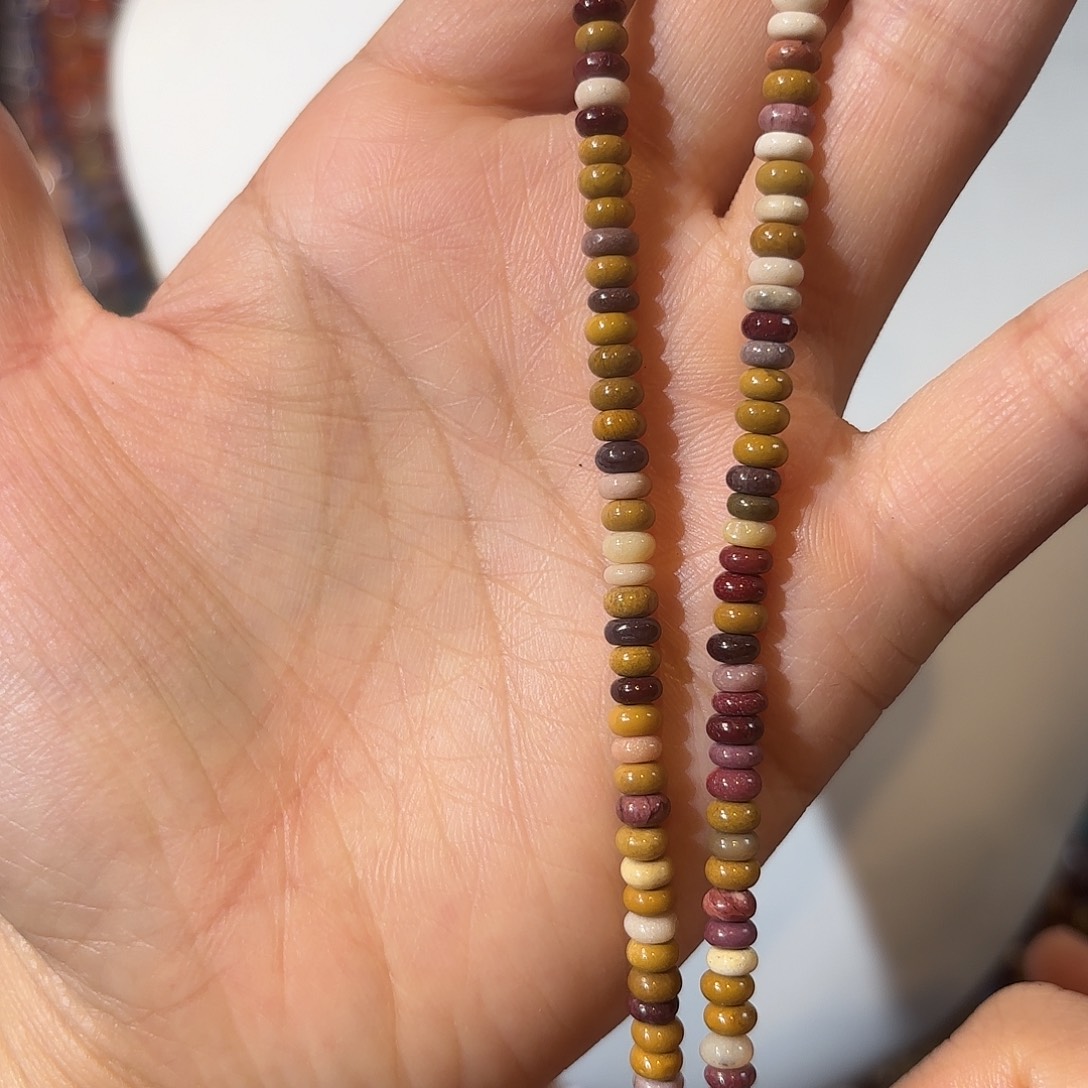 玛瑙/玉髓未镶嵌珠宝半成品蛋黄石卡2-4算盘一条