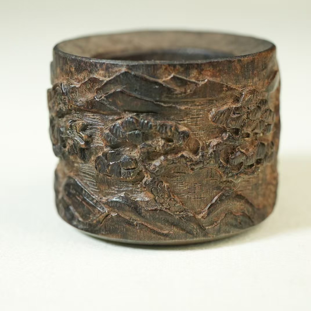 清代秋山图沉香扳指【华豫之门】ARWJ240823002