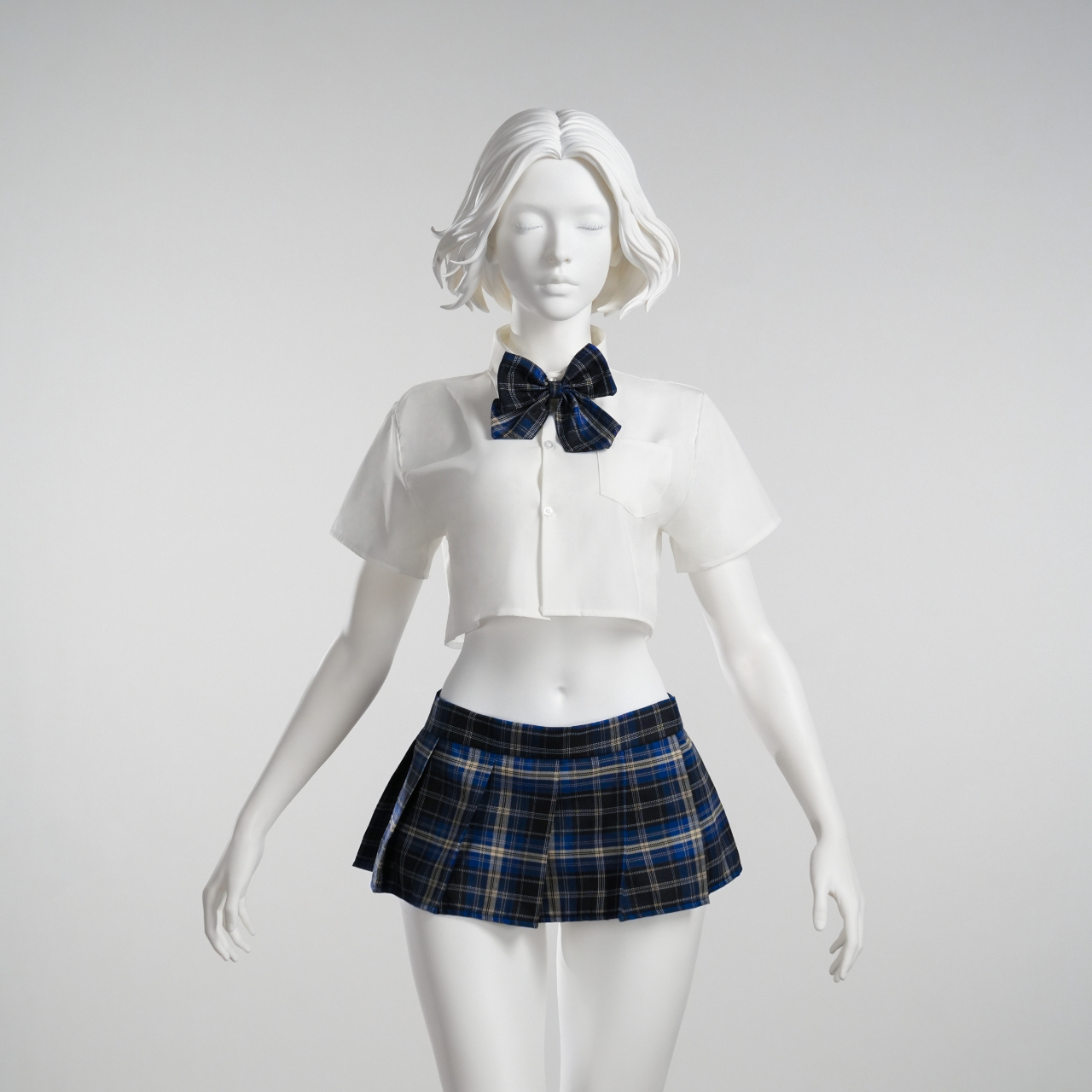 约定【90-220斤】GR学院风格子日系甜美百褶高腰短款软妹睡裙 5029