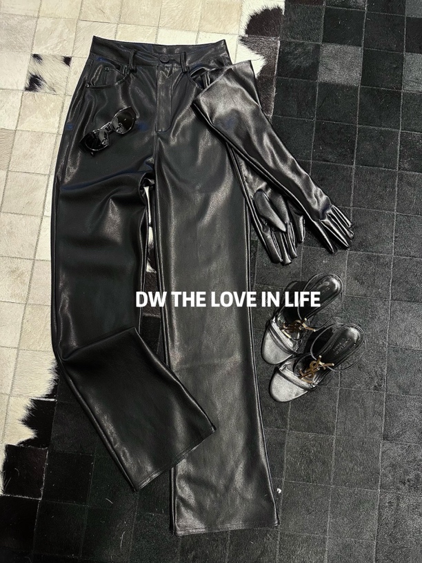 24AW//DW 高/白直筒皮裤