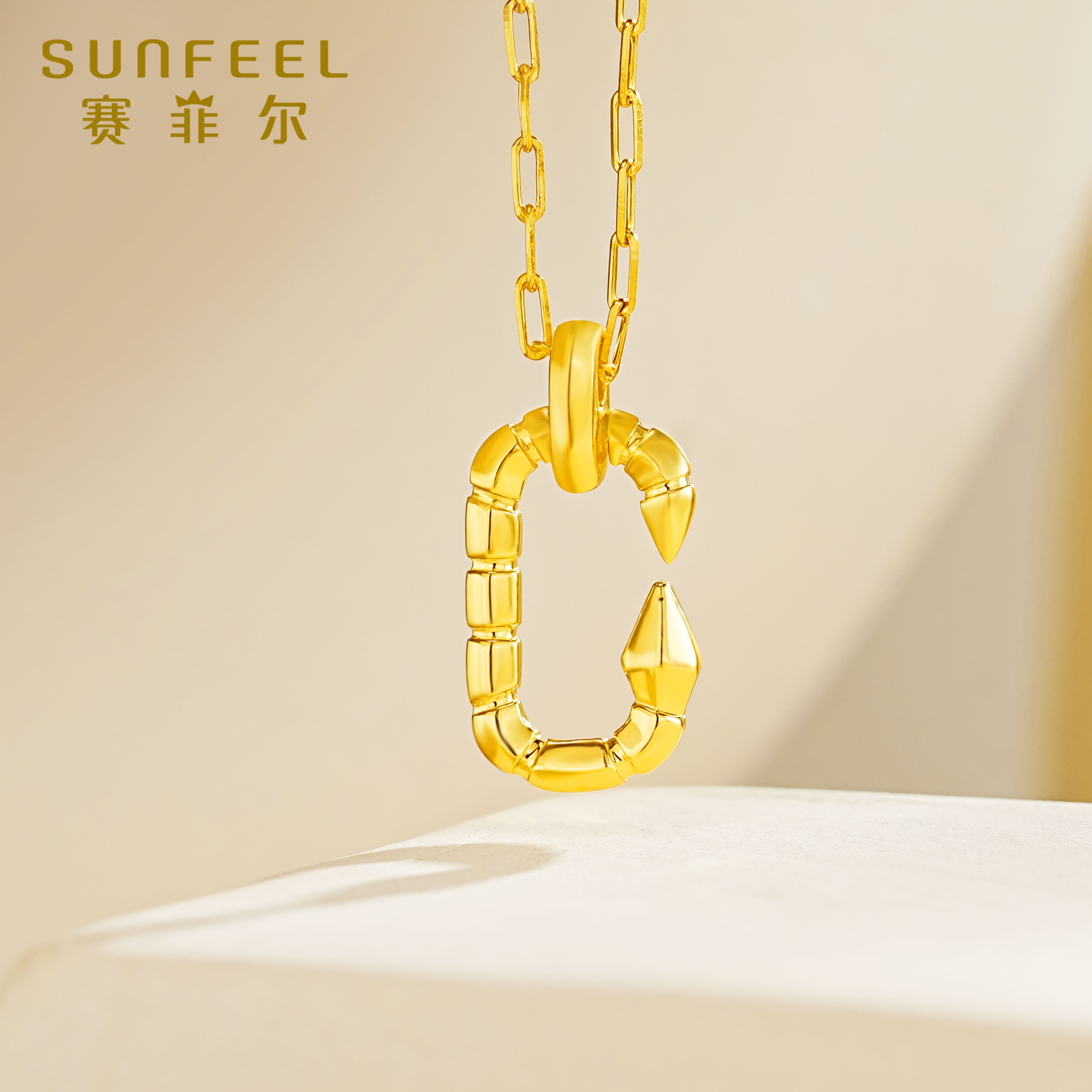 赛菲尔5G精品足金999方型灵蛇黄金套链轻奢珠宝5GTS005100025