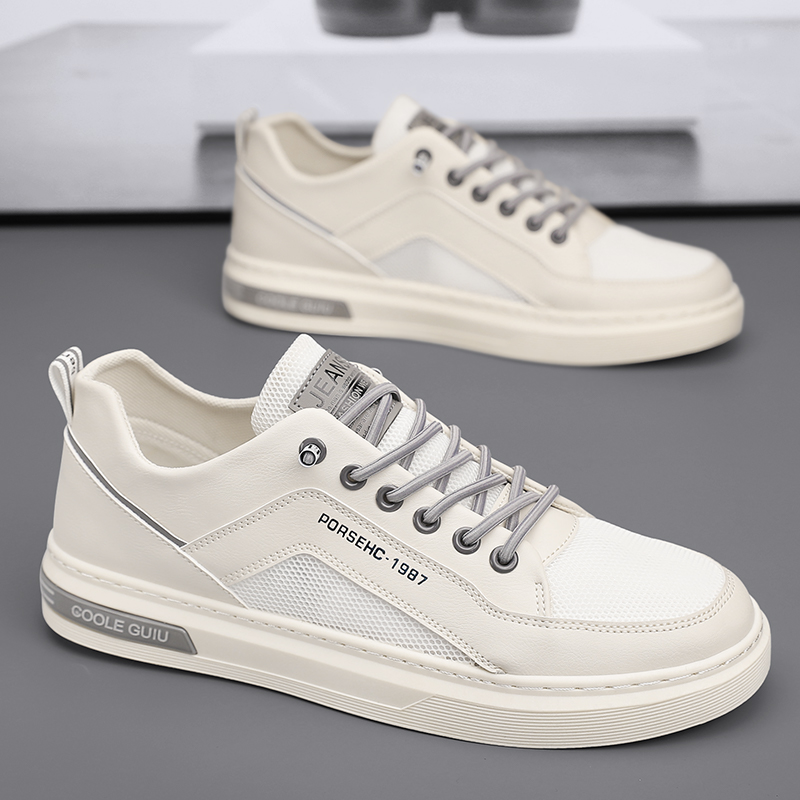 男鞋透气2025新款休闲皮鞋男士小白鞋子男款板鞋百搭夏季运动潮鞋
