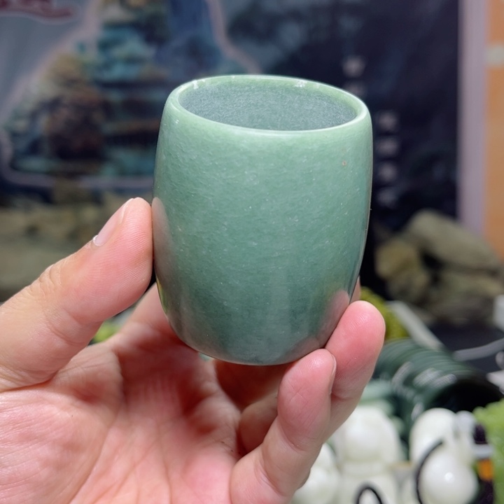 蛇纹石玉水杯多样性发货未镶嵌